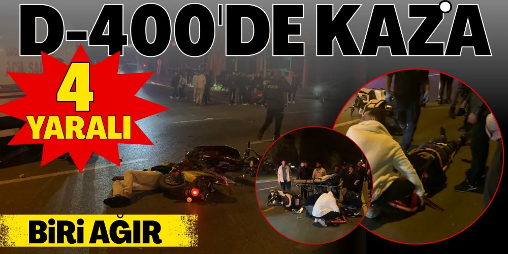 MOTOSİKLETLER ÇARPIŞTI: 4 KİŞİ YARALANDI