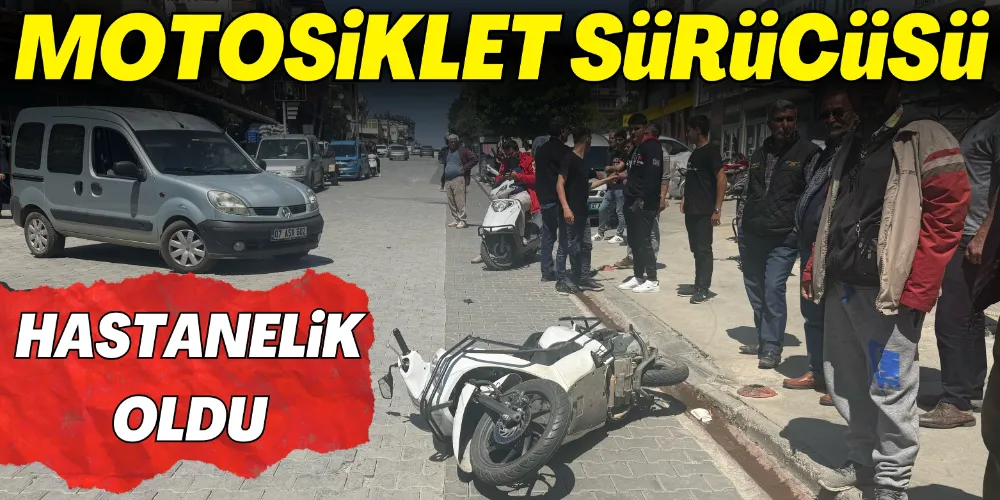 HAFİF TİCARİ ARAÇLA MOTOSİKLET ÇARPIŞTI: 1 YARALI