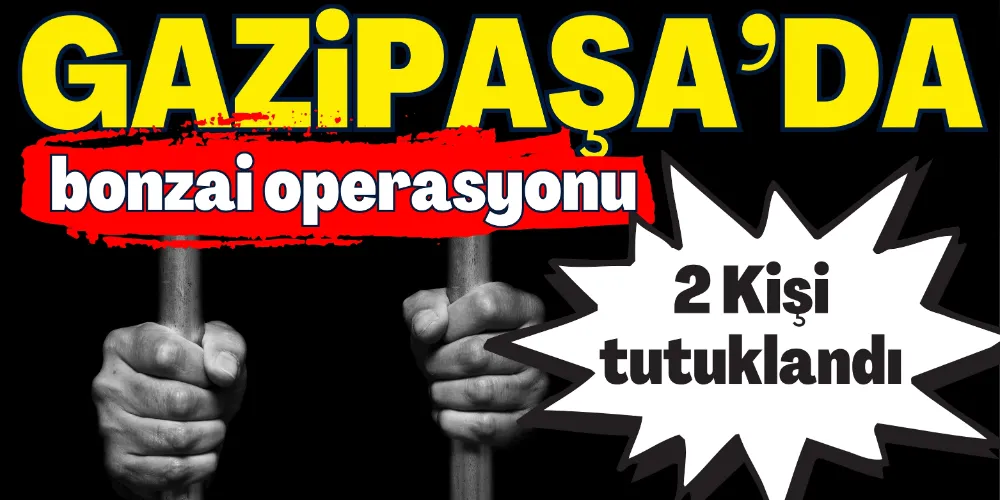 GAZİPAŞA’DA BONZAİ OPERASYONU: 2 KİŞİ TUTUKLANDI
