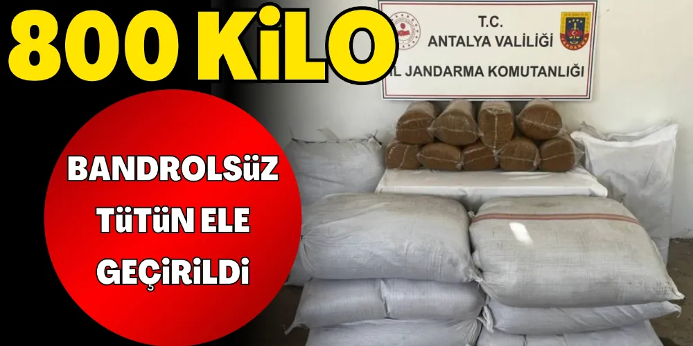 800 KİLO BANDROLSÜZ TÜTÜN ELE GEÇİRİLDİ