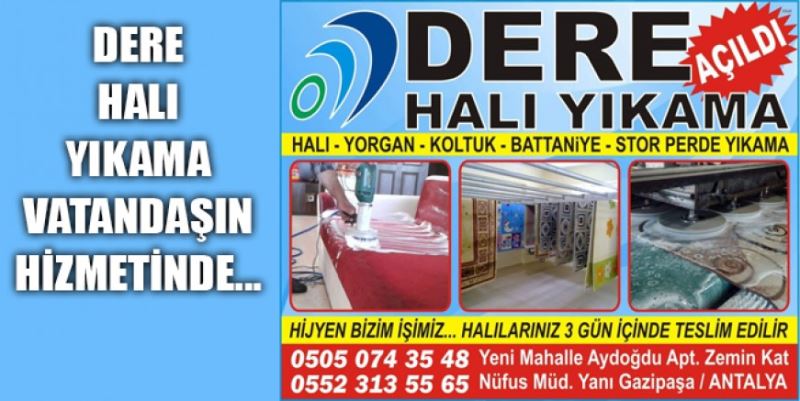 DERE HALI YIKAMA HİZMETTE