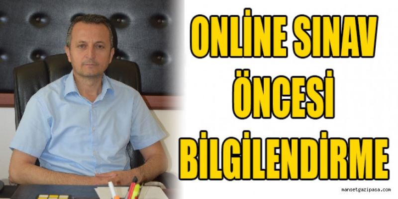 Online sınav öncesi bilgilendirme